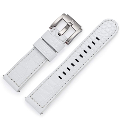 Marc Coblen / TW Steel Uhrenarmband Leder Alligator Weiss 22mm