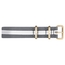 Paul Hewitt NATO Uhrenarmband Grau Weiss mit Goldener Schliesse 20mm
