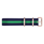 Paul Hewitt NATO Uhrenarmband Marineblau Grün mit Roségoldener Schliesse 20mm