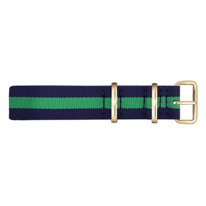 Paul Hewitt NATO Uhrenarmband Marineblau Grün mit Goldener Schliesse 20mm
