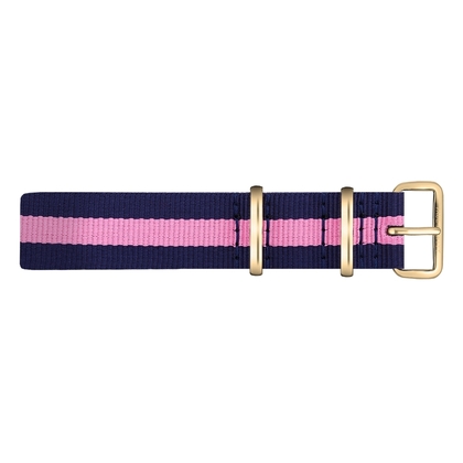 Paul Hewitt NATO Uhrenarmband Marineblau Rosa mit Goldener Schliesse 20mm