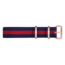 Paul Hewitt NATO Uhrenarmband Marineblau Rot mit Roségoldener Schliesse 20mm