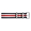 Paul Hewitt NATO Uhrenarmband Marineblau Weiss Rot mit Stahl Schliesse 20mm