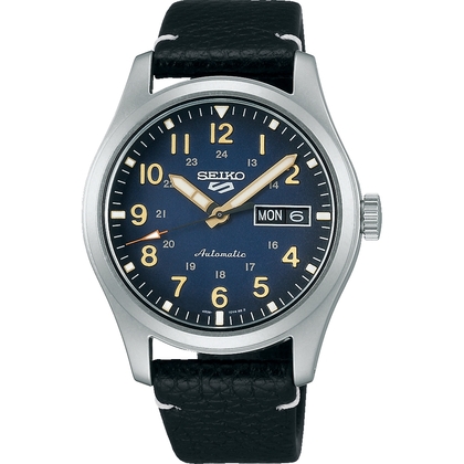 Seiko 5 Sports SRPG39 Uhrenarmband Leder Schwarz 20mm
