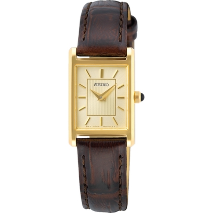 Seiko  Uhrenarmband SWR066 Leder Braun 14mm