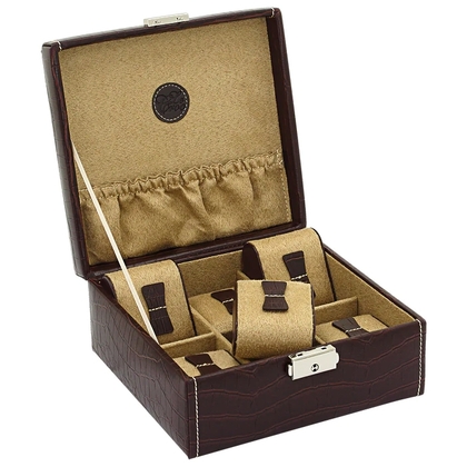 Friedrich23 Uhrenbox "Le Croc 6" für 6 Uhren Dunkelbraun