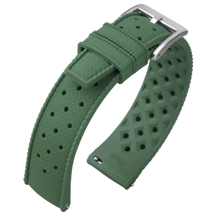 Tropic Style Basket Weave Uhrenarmband Silikon Gummi Grün