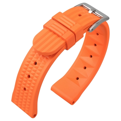 Seiko Style Waffle Strap Uhrenarmband Gummi Orange