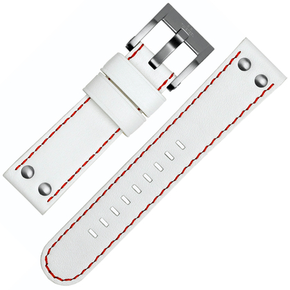 TW Steel Uhrenarmband CE1013, CE1014 - Weiss mit Roter Naht 22mm