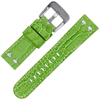 TW Steel Uhrenarmband Grün Krokoprint 22mm