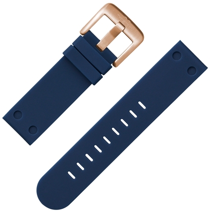 TW Steel Uhrenarmband Gummi Dunkelblau Rosegoldene Schliesse 22 mm