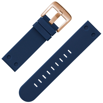 TW Steel Uhrenarmband Gummi Dunkelblau Rosegoldene Schliesse 24 mm