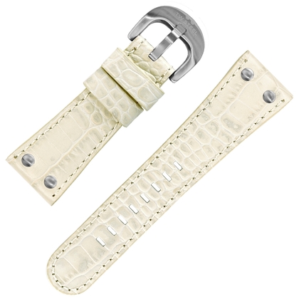 TW Steel Goliath Uhrenarmband Elfenbein Kroko Kalbsleder 26mm