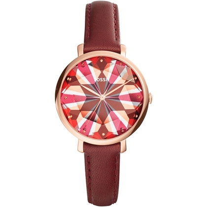Fossil ES3904 Uhrenarmband Leder Rot
