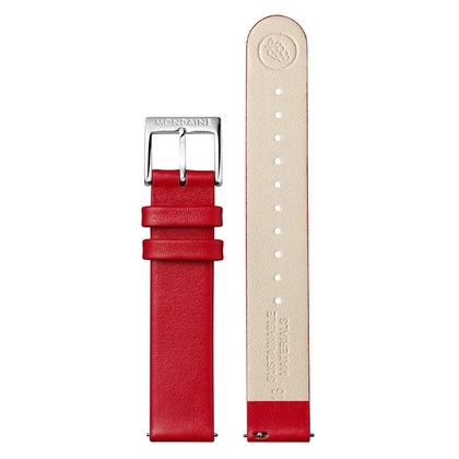 Mondaine Uhrenarmband Veganes Leder Rot