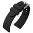 Gebogenes Ende Silikon Gummi Uhrenarmband Schwarz