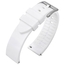 Gebogenes Ende Silikon Gummi Uhrenarmband Weiss