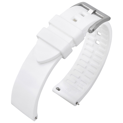 Gebogenes Ende Silikon Gummi Uhrenarmband Weiss