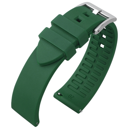 Gebogenes Ende Silikon Gummi Uhrenarmband Grün