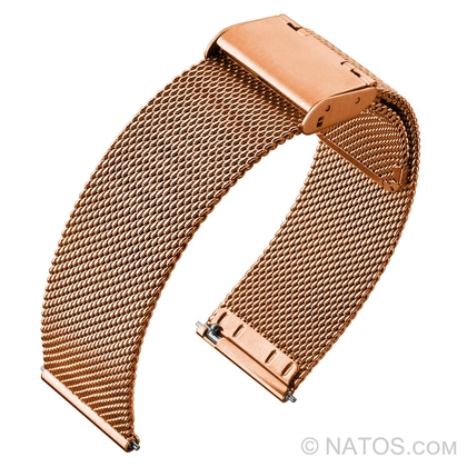 Milanaise Mesh Uhrenarmband 0.6 Fein Gewebter Stahl Rosegold