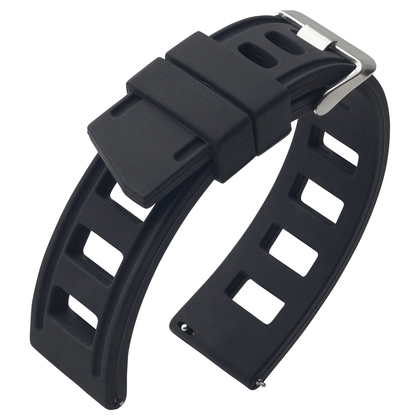 ISOfrane Style Uhrenarmband Silikon Gummi Schwarz