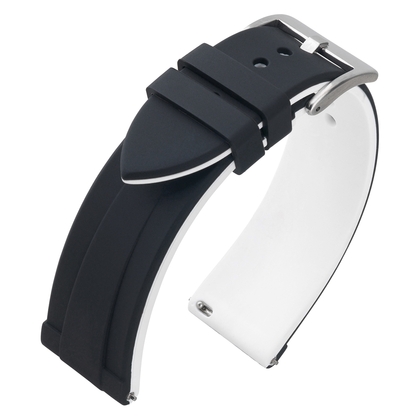Silikon Gummi Uhrenarmband Schwarz Weiss