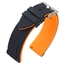 Silikon Gummi Uhrenarmband Schwarz Orange
