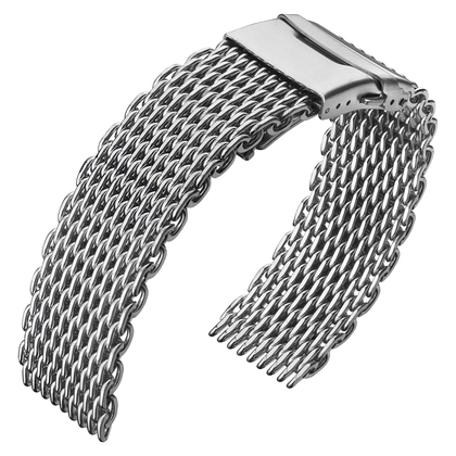 Shark Mesh Uhrenarmband Grob Gewebter Stahl