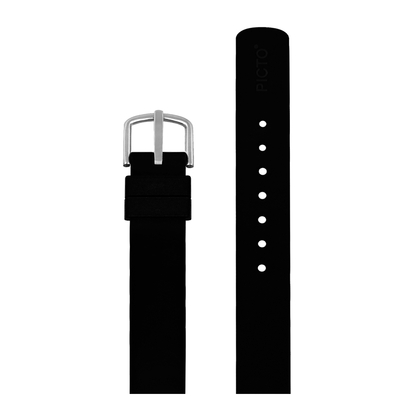 Picto Uhrenarmband Silikon Schwarz - 14mm