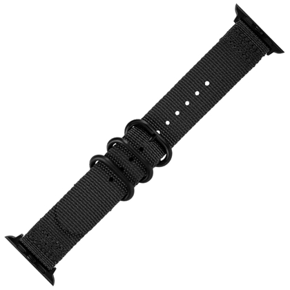 Apple Watch Two Piece NATO Nylon Uhrenarmband Schwarz