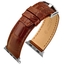 Apple Watch Uhrenarmband Hirsch Tritone Nilkrokodil Leder Halb-Matt Goldbraun