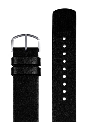 Picto Uhrenarmband Leder Schwarz 20mm