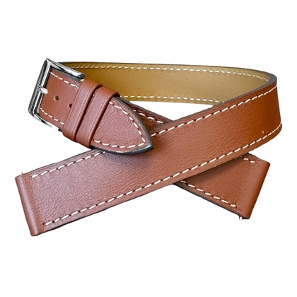 LIC Double Tour Typ Hermes Wickel Uhrenarmband Nappa Kalbsleder Cognac