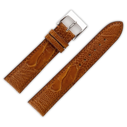 LIC Gallanto Uhrenarmband Straussenbein Leder Matt Hellbraun