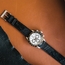LIC Gallanto Uhrenarmband Straussenbein Leder Matt Schwarz