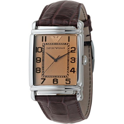 Armani AR0402 Uhrenarmband Leder Braun