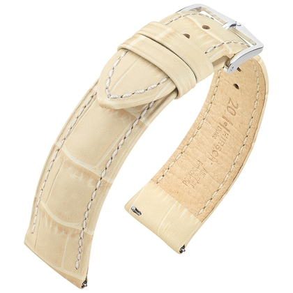 Hirsch Duke Uhrenarmband Alligatorgrain Beige
