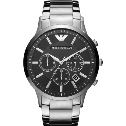 Armani AR1452 Uhrenarmband Schwarz Edelstahl