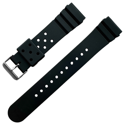 Seiko Style Flat Vent GL831 PU Uhrenarmband Schwarz - 22mm