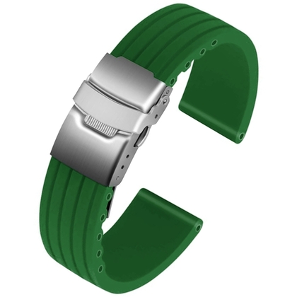 Silikon Gummi Uhrenarmband mit Faltschliesse - Grün
