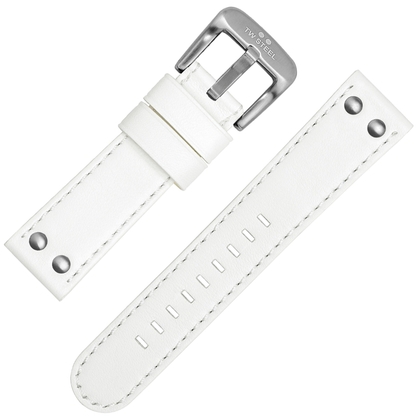 TW Steel Uhrenarmband Leder Weiss 24mm