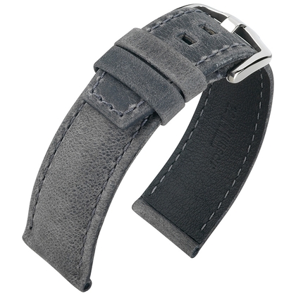 Hirsch Tritone Uhrenarmband fuer Panerai Kudu Antilope Matt Grau