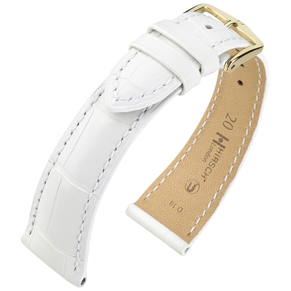 Hirsch London Louisiana Alligator Uhrenarmband Matt Weiss - 20mm