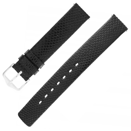 Hirsch Aqualino Uhrenarmband Schlangenleder Schwarz