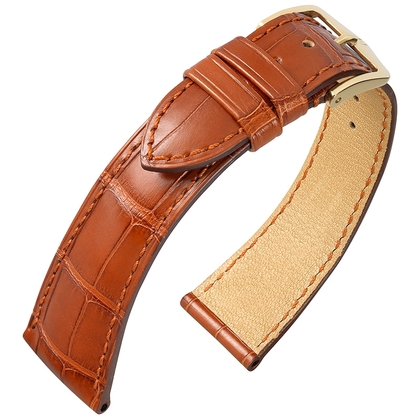 Hirsch Berlin Louisiana Alligator Uhrenarmband Matt Cognac - 13mm