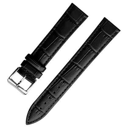 Raymond Weil Alligatorgrain Uhrenarmband Kalbsleder Schwarz - mit Schliesse