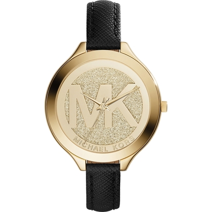 Michael Kors MK2392 Uhrenarmband Leder Schwarz
