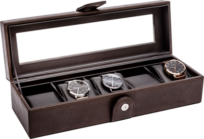 La Royale Classico 5 Uhrenbox Braun mit Fenster - 5 Uhren