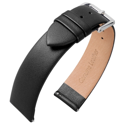 Leder Uhrenarmband ohne Naht Schwarz