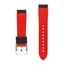 Segeltuch Struktur Uhrenarmband FKM Gummi Schwarz Rot